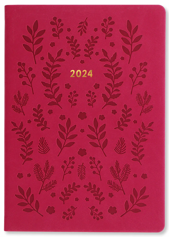 Letts 2024 A5 Woodland Agenda - Pink