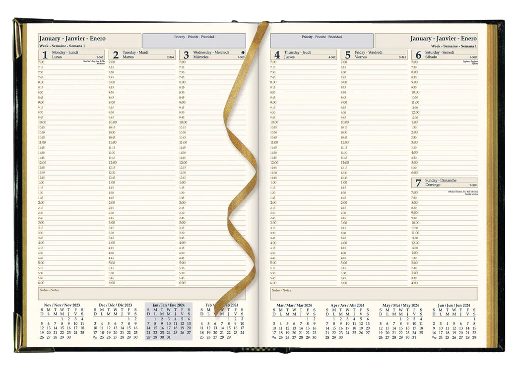 2024 Executive Weekly A5 Planner Brown – Take Note Stationery Boutique