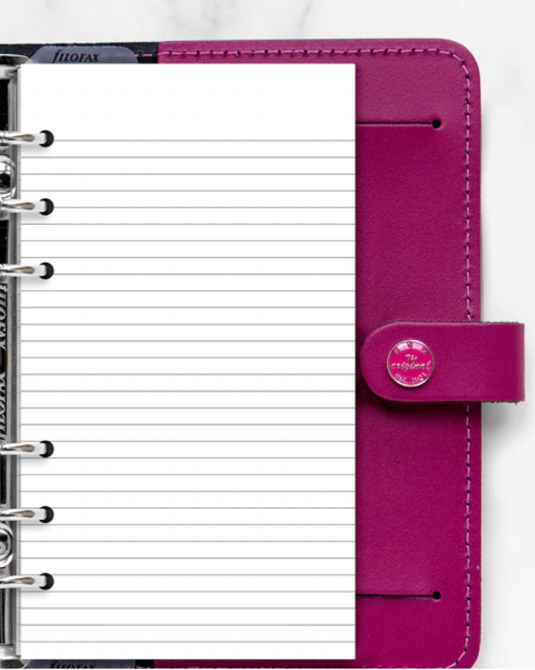 Filofax Pocket Color Notepaper Ruled 30 sheets