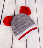 Double Pom Pom Toddler Knitted Hat