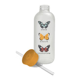 Grow Evolve Transform Glass Water Bottle with Straw