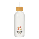 Grow Evolve Transform Glass Water Bottle with Straw