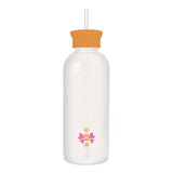 Lucky Card Glass Water Bottle with Straw