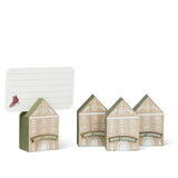 Merry Christmas Wooden House Placecard Holder