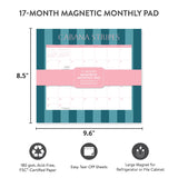 2027 Cabana Stripes Magnetic Academic Monthly Pad