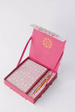 Luxury Stationery Set - Folk Pattern Pink/Purple