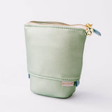 Luxe Standing Pencil Pouch - Metallic Seafoam Green