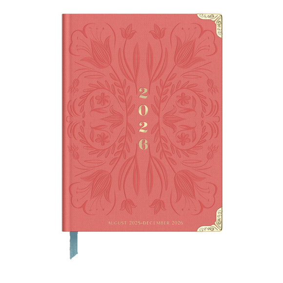 2026 Tulip Blind Embossed 17-Month Medium Bound Planner