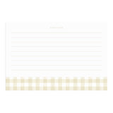 Beige Gingham Tin Recipe Box