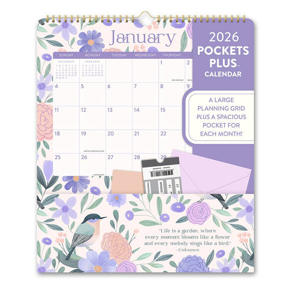 2026 Birds & Blooms Pockets Plus Calendar