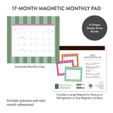 2027 Cabana Stripes Magnetic Academic Monthly Pad