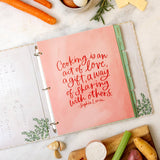Beige Gingham Large Recipe Binder