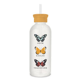 Grow Evolve Transform Glass Water Bottle with Straw