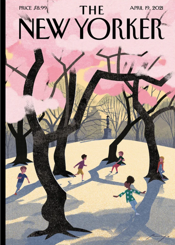 Blank - New Yorker Cover Cherry Blossom