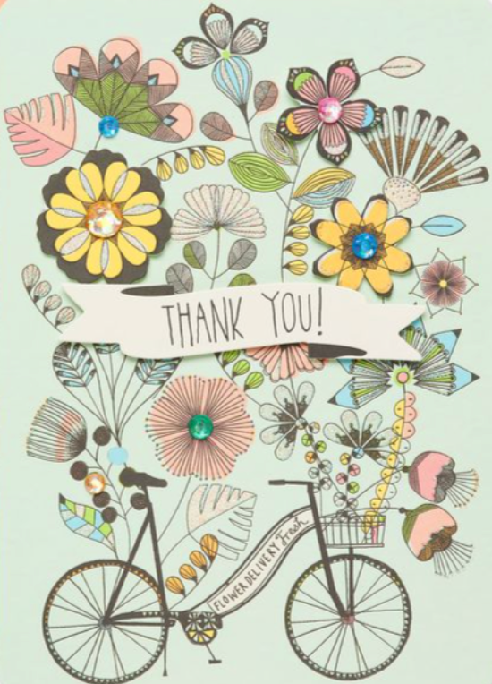 Thank You - Floral Bike