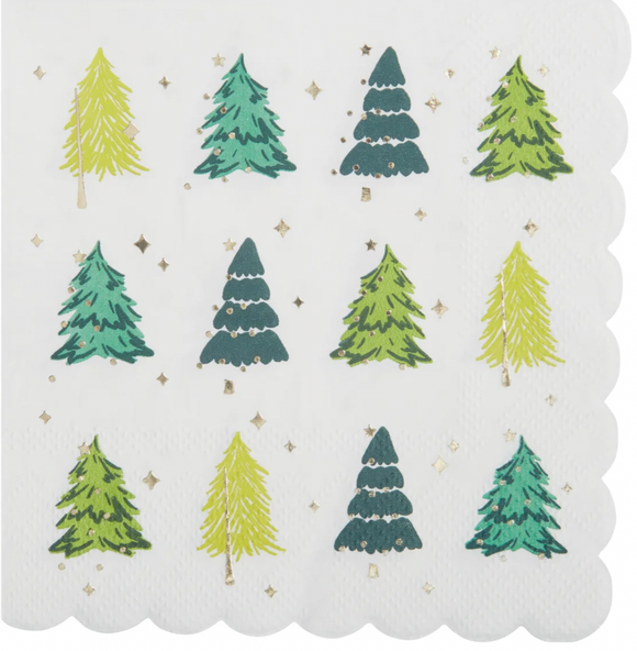 Cocktail Napkin - Holiday Trees