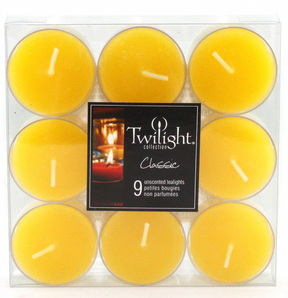 Yellow Tealight Candles 9/pk