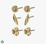 Pilgrim Echo Recycled 3-in-1 Earrings: Gold