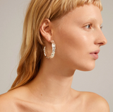 Pilgrim Julita Recycled Semi Hoop Earrings: Silver