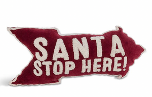 Santa Stop Here Arrow Pillow