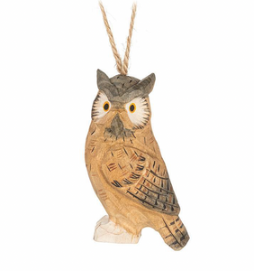 Carved Sitting Owl Ornament