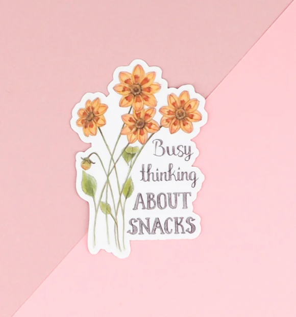 Busy Thinking About Snacks Vinyl Sticker