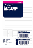 Pocket White Ruled Notepaper