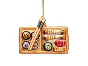 Sushi Platter with Wooden Chopsticks Ornament