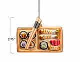 Sushi Platter with Wooden Chopsticks Ornament