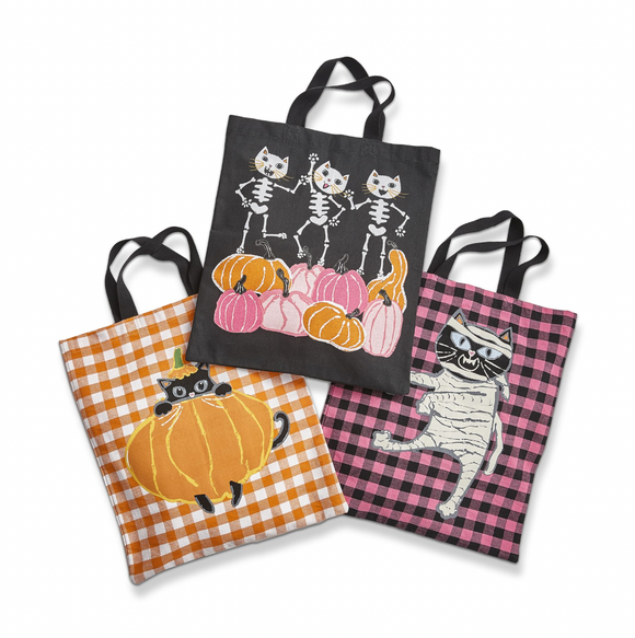 Halloween Kitty Cats Shopping Tote & Treat Bag