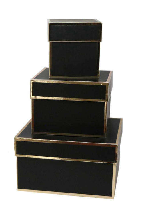 Gift Box - Black with gold trim