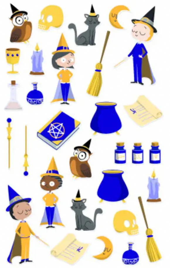 Witches & Wizards Puffy Sticker Sheet