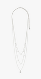 Pilgrim Chayenne Recycled Crystal Multi-layered Necklace: Silver
