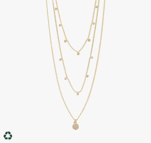 Pilgrim Chayenne Recycled Multi-layered Necklace: Gold