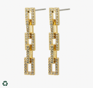 Pilgrim Colby Recycled Crystal Earrings: Gold