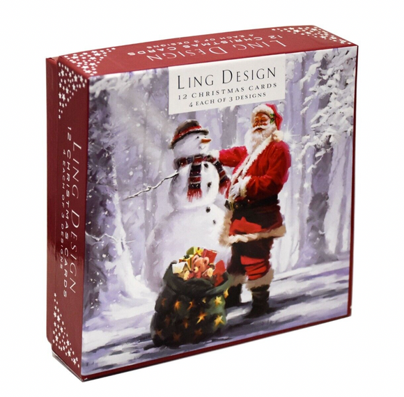 Boxed Holiday - Joyful Santas set/3 designs