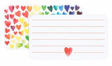 50pc Mini Note Cards - Rainbow Hearts
