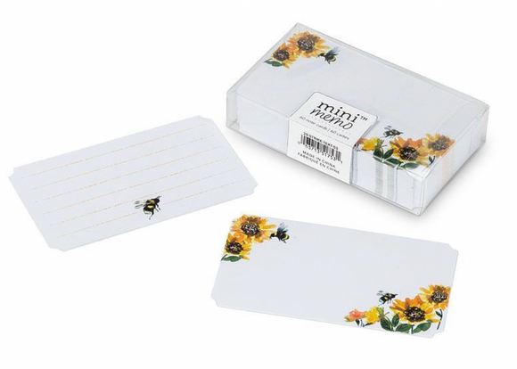 50pc Mini Note Cards - Sunflower & Bee