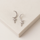 Lover's Tempo Lune Moon Drop Earrings: Silver