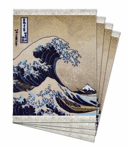 The Great Wave off Kanagawa Coaster Rug Set/4