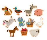 On the Farm Wooden Magnetic Shapes
