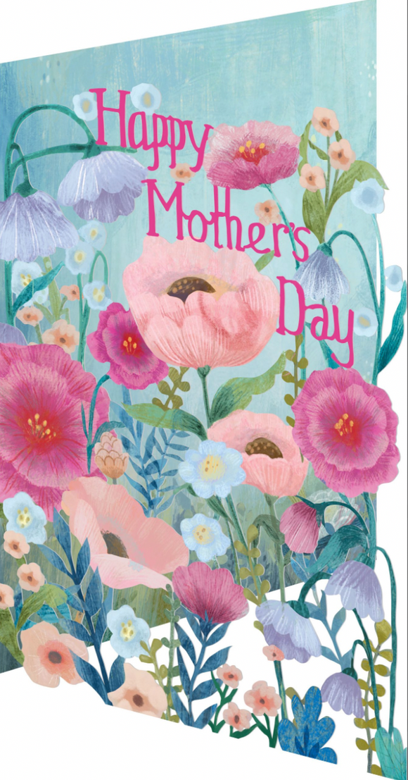 Mother's Day - Laser Cut Floral on Light Blue
