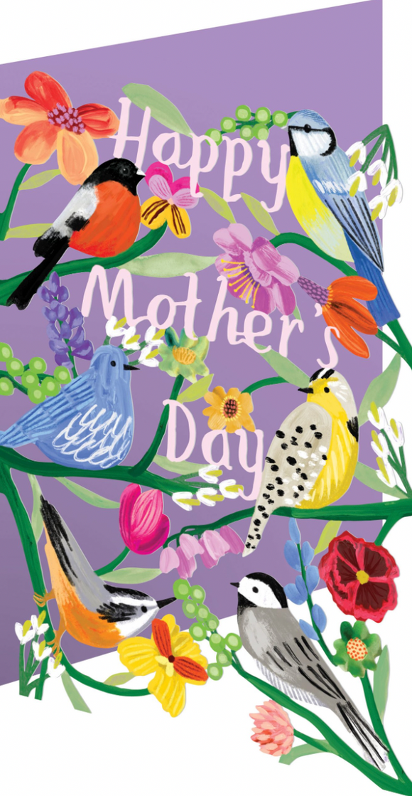 Mother's Day - Laser Cut Birds on Purple