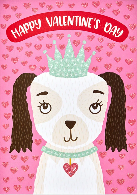 Valentine's - Pretty Princess Puppy (sticker card)
