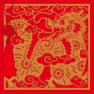 Lunar New Year - Laser Cut Out Golden Dragon