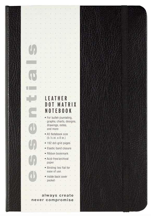 Essentials Leather A5 Dot Grid Notebook