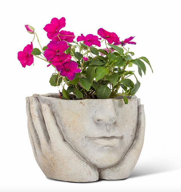 Face in Hands Planter