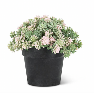 Petite Faux Pink Flower Plant Pot