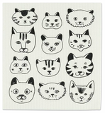 Swedish Dish Cloth - Simple Cat Faces