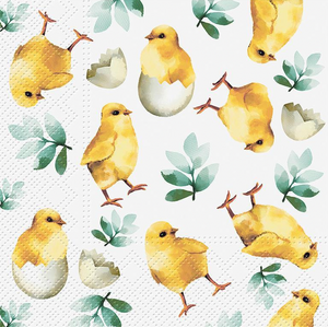 Luncheon Napkin - Chicks in Eggs